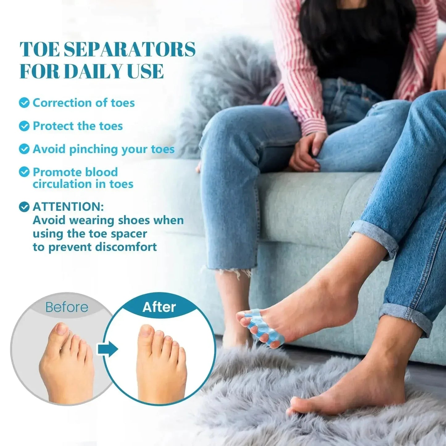 1Pair Soft Silicone Toe Separator Cushion Portable Household Foot Relief Protective Accessory For Toe Spacing