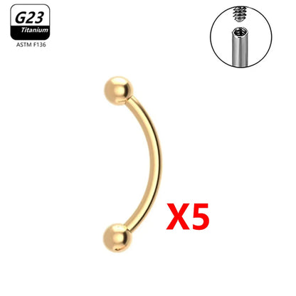 G23 Titanium Eyebrow Piercing Jewelry with Zircon – 1/5/50pcs Wholesale