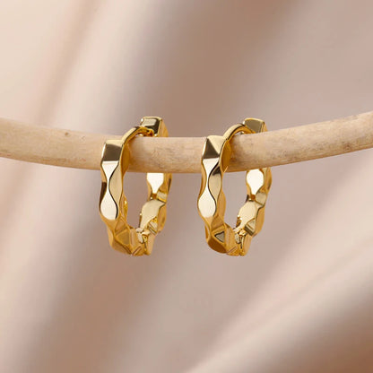 Heart Stainless Steel Earrings for Women – Gold Color Hoop Earring with Zircon, Waterproof & Trendy