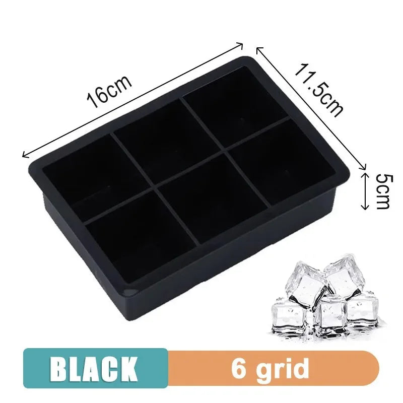 SoftAura 4/6/8/15/160 Grid Large Silicone Ice Cube Tray Food Grade Jumbo Ice Maker Mold Square Ice Tray for Home Kitchen DIY