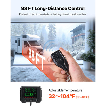 SucceBuy 8KW Diesel Air Heater DC12-24V Diesel Parking Heater with Remote Control Voice Announcement Car Heater Fit for RV Truck