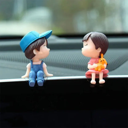 Cute Ornaments Couple Action Figurines Balloons For Car Dashboard Decoration Car Decoration Cute Cartoon Couples Action Ornament