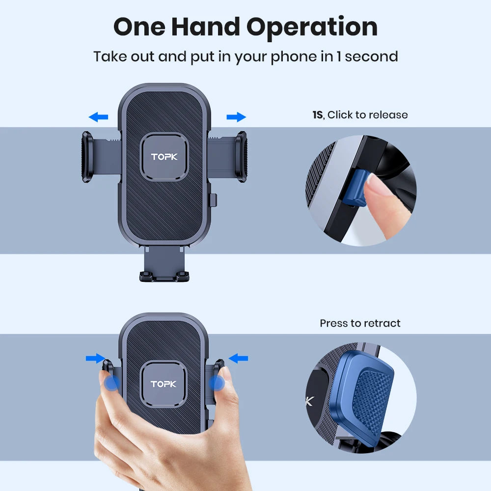 TOPK Car Phone Holder — Air Vent & Dashboard Mount