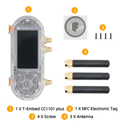 LILYGO® T-Embed ESP32-S3 CC1101 Low-Power Sub-1 GHz RF Transceiver PN532 NFC RFID I2C Module LCD Board Built-in Battery 1300mAh