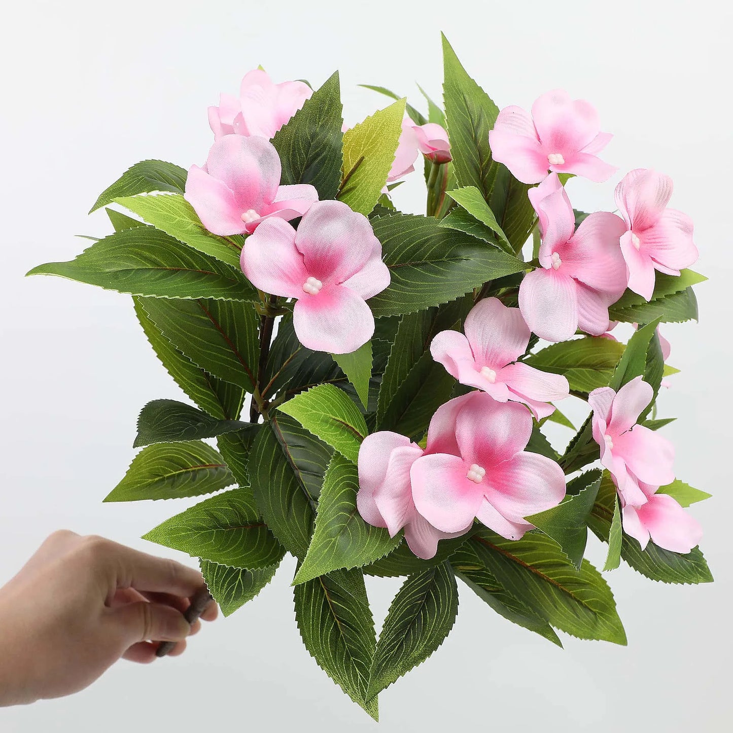 1/2/6PCS Artificial Flowers, Realistic Faux Balsam, Lifelike Stems, UV Resistant for Home Hotel  Indoor Outdoor Decor
