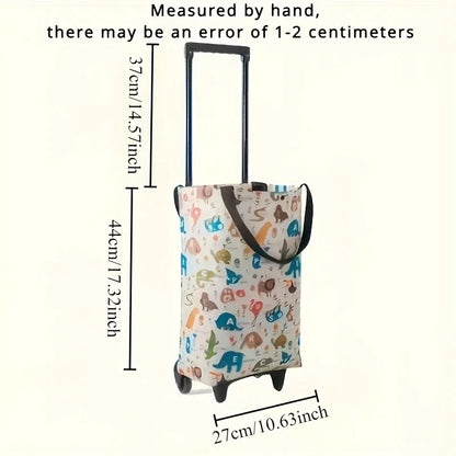 Foldable Oxford cloth shopping cart, large-capacity handheld premium bag – for outdoor, commercial, grocery & delivery.