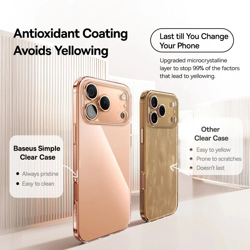 Baseus Clear TPU Case for iPhone 17 16 15 14 13 12 Pro Max Plus Air Soft Transparent Phone Cover Soft Thin Protective Case