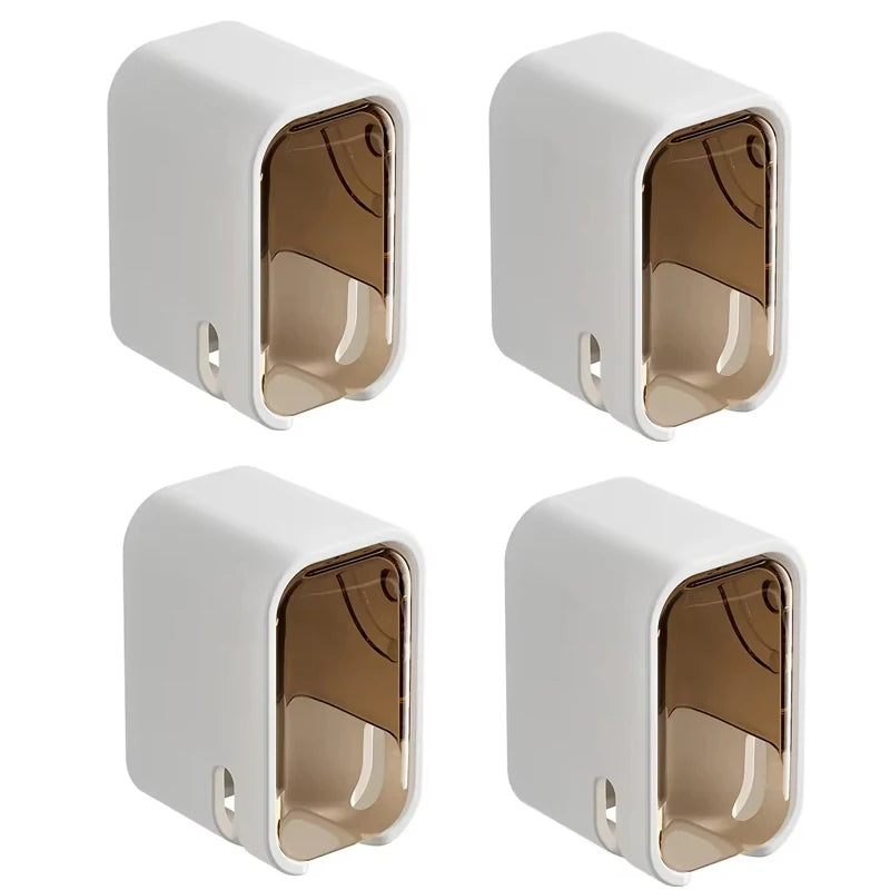 2/3/4PCS Toothbrush Holder Wall-mounted Punch-free Toothbrush Rack Dustproof Bathroom Electric Toothbrush Organizer