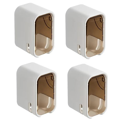 2/3/4PCS Toothbrush Holder Wall-mounted Punch-free Toothbrush Rack Dustproof Bathroom Electric Toothbrush Organizer