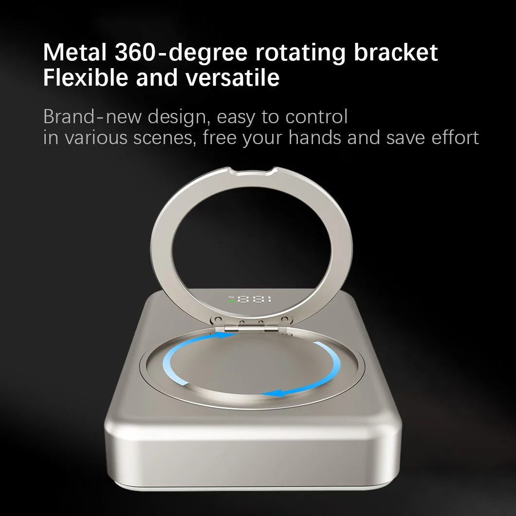 10000mAh Slim Mini Power Bank for MagSafe,Magnetic Wireless Fast Charger Stand 20W Portable External Battery For iPhone Samsung