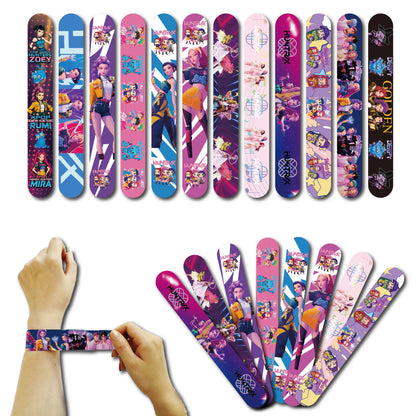 Hot K-pop Birthday Party Favors Cartoon Kids Gift -Reusable Straw Stamp sticker Bracelet Keychain Pin Badge Game Reward Souvenir