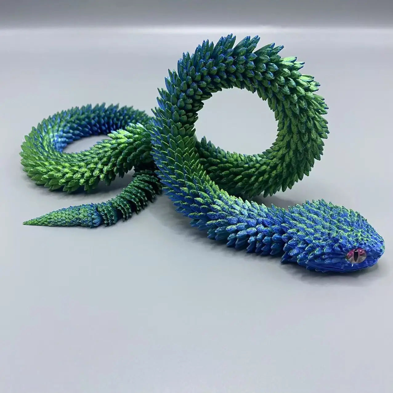 63cm 3D printed viper decoration, glowing figures with movable joints, animal models that can swing, household bookshelf toys