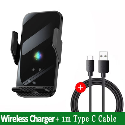 Car Wireless Charger Magnetic Auto Car Mount Phone Holder For iPhone 14 13 12 Samsung Infrared Induction  Fast Charging