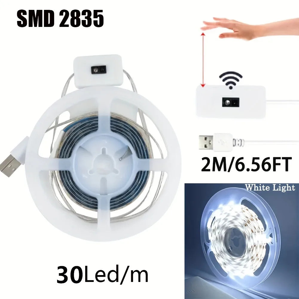 USB 60 LED Strip Lights DC 5V Smart Dimmer Gesture Sensor Switch Control Backlight Tape TV Lamp LED Lights for Room Home Decor