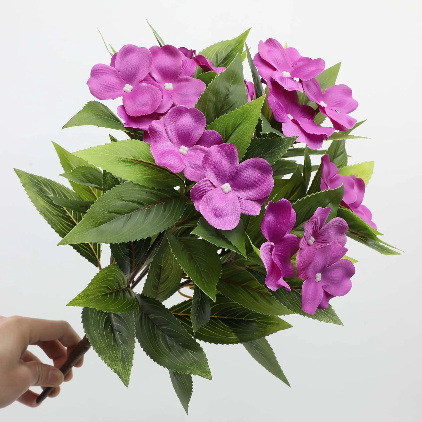 1/2/6PCS Artificial Flowers, Realistic Faux Balsam, Lifelike Stems, UV Resistant for Home Hotel  Indoor Outdoor Decor