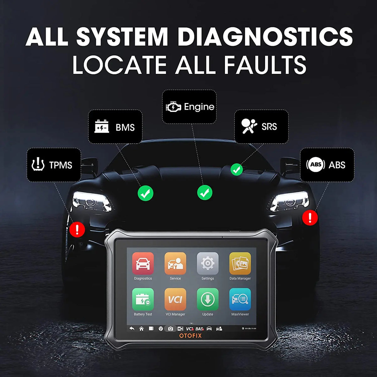 OTOFIX D1Lite Bluetooth Car Diagnostic Tool OBD2 Scanner Bi-Directional Automotive Scan Tool 2 Years Free Update Active Test