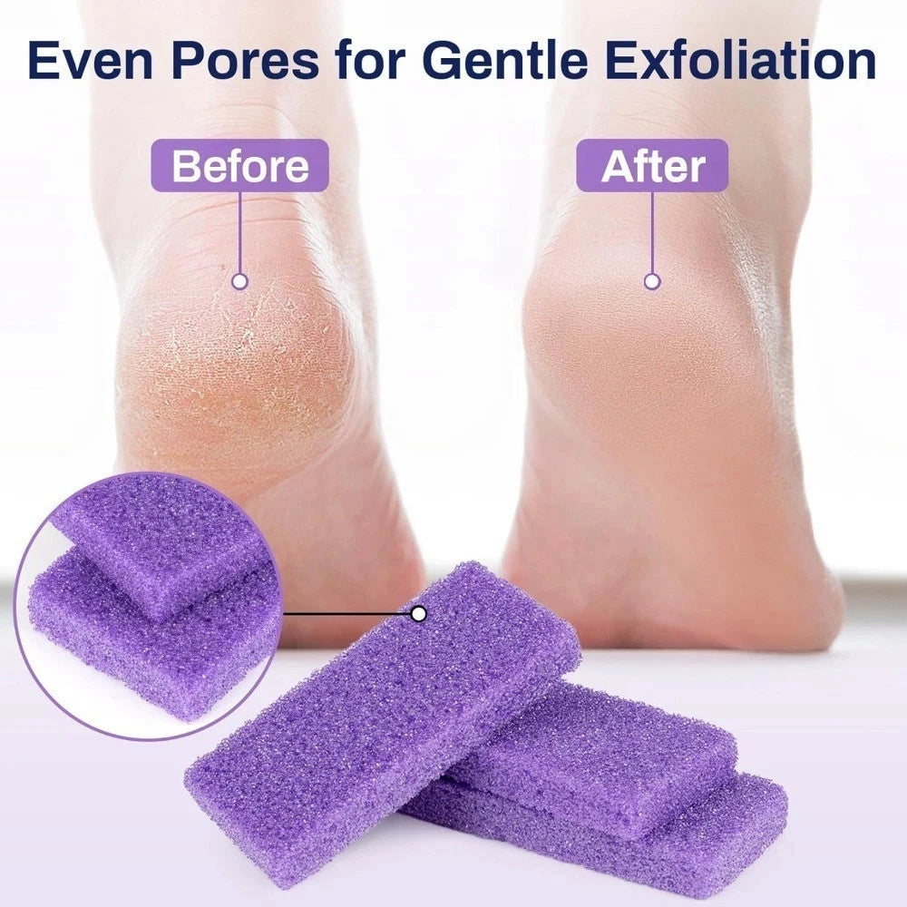 Premium Foot Care Set (2 Pcs): Natural Pumice Stone & Dual-Sided Foot File, Professional Callus Remover & Dead Skin Exfoliator for Smooth Heels