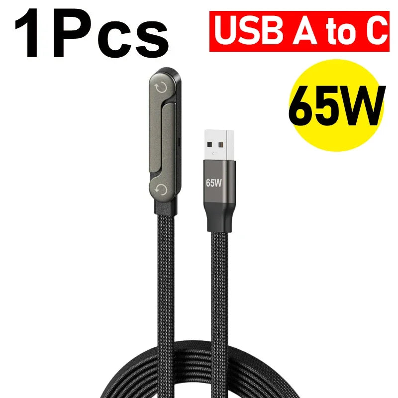 1/2PCS Type C To C Charger Cable 240W Fast Charging Data Line with Built-In Phone Stand for IPhone Samsung Xiaomi Google
