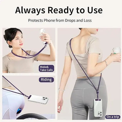 Universal Adjustable Phone Lanyard Crossbody Necklace Strap Phone Case Long Hanging Rope with Clip Anti-Lost Durable and Sturdy