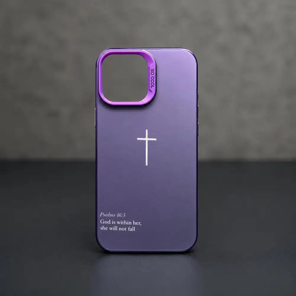 P-Psalm 465: The Cross-S Phone Case iPhone 17/16/15/14/13/12/11 Pro Max Luxury Silver TPU Ultra-Thin Shock-Resistant Case