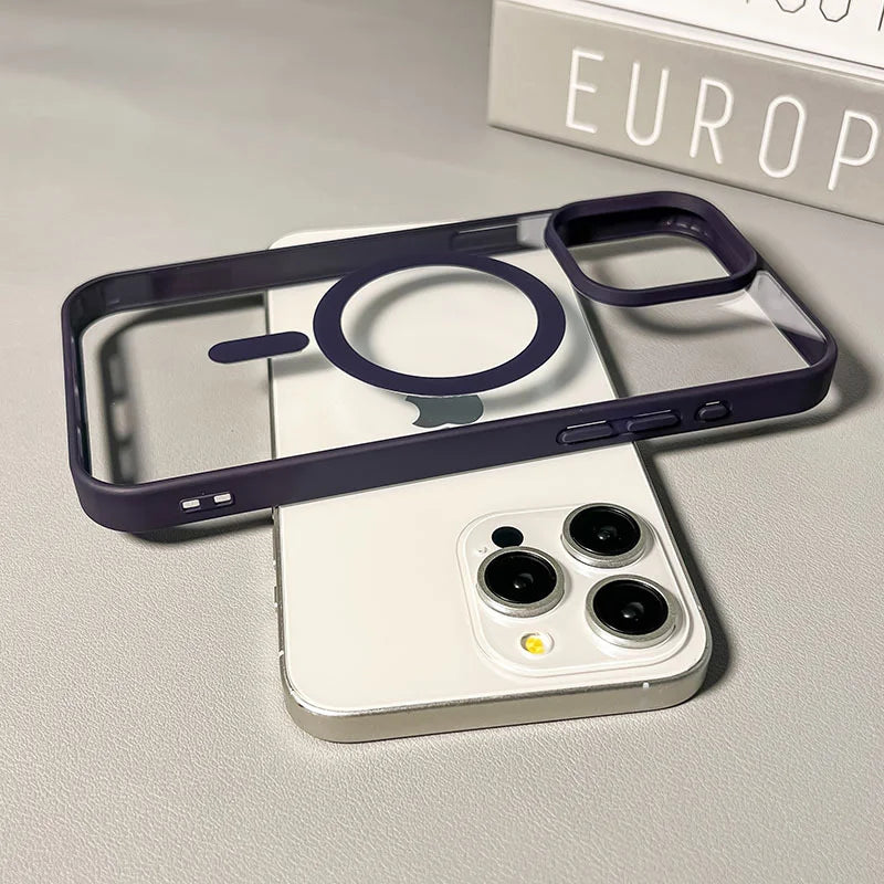 Luxury Candy Wireless Charging Phone Case For iPhone 17 16 15 14 13 12 11 Pro Max 16 Plus 16e Magnetic Bumper Cover for Magsafe