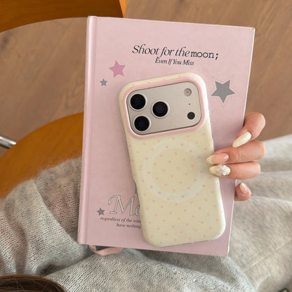 Aesthetic Korean iPhone Case — Magnetic Polka Dot TPU Cover