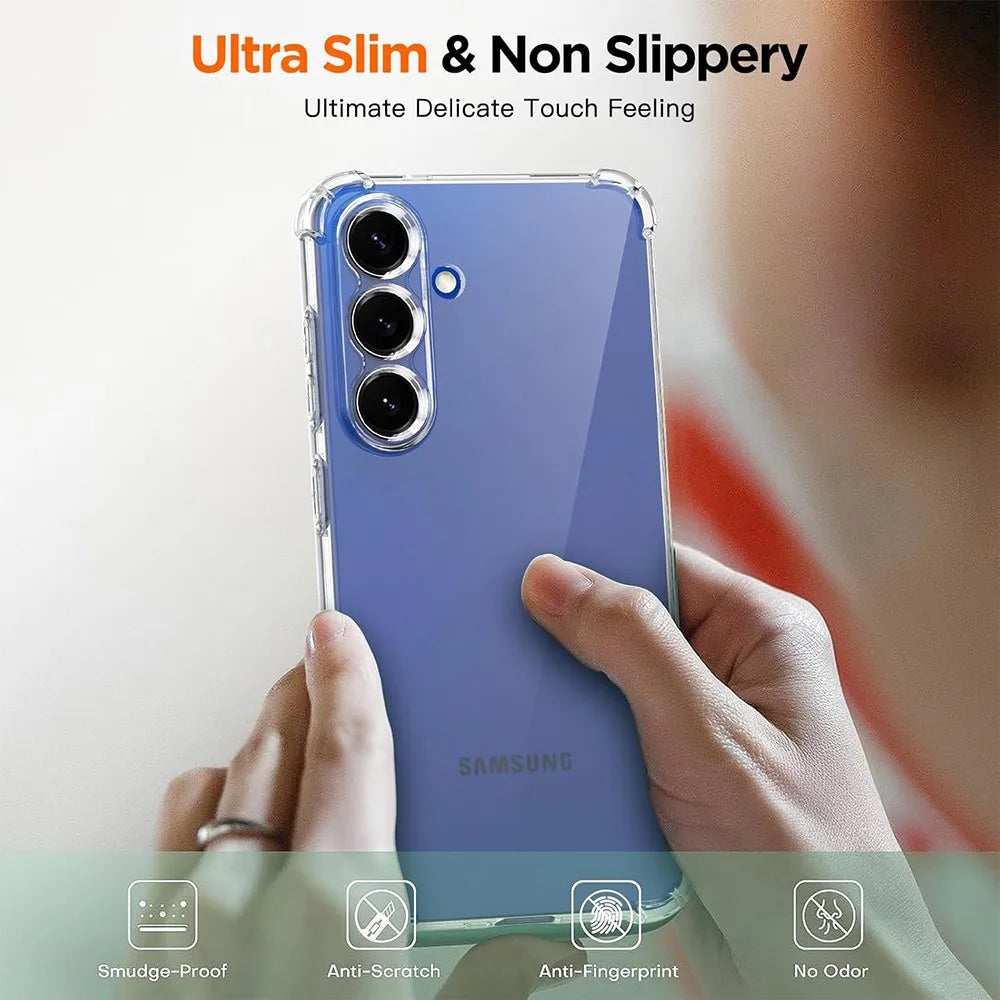 Shockproof Silicone Case For Samsung Galaxy S26 S25 S24 S23 S21 FE S22 Ultra Plus 5G Clear Ultra Thin Soft Cover S25 Edge Shell