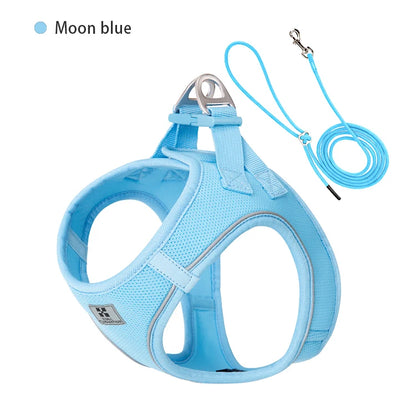 Dog Harness Leash Set for Small Medium Dog Adjustable Reflective Puppy Cat Harness Pet Vest Chihuahua Dachshund Outdoor Walking