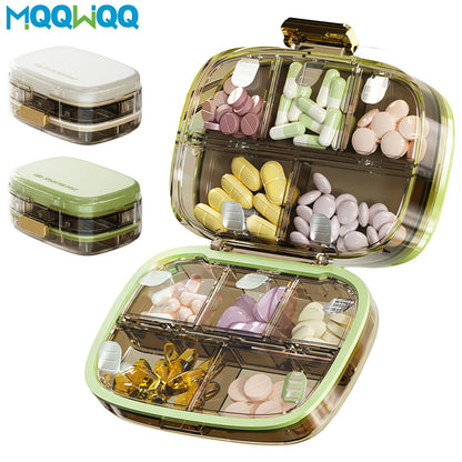 1Pcs Travel  Pill Organizer,10 Compartments Pill Box Portable Folding Small Pill Case for Carry Storage Daily Medicine Organizer