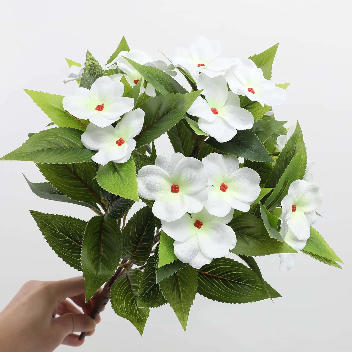 1/2/6PCS Artificial Flowers, Realistic Faux Balsam, Lifelike Stems, UV Resistant for Home Hotel  Indoor Outdoor Decor