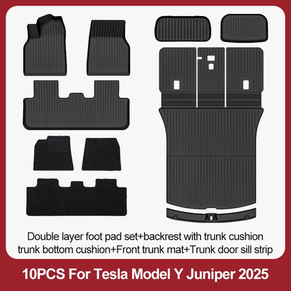 For Tesla New Model Y Juniper Premium/Performance 2025+ TPE Floor Mats Luggage Mat Wear-resistant Foot Pads ModelY Trunk Mats