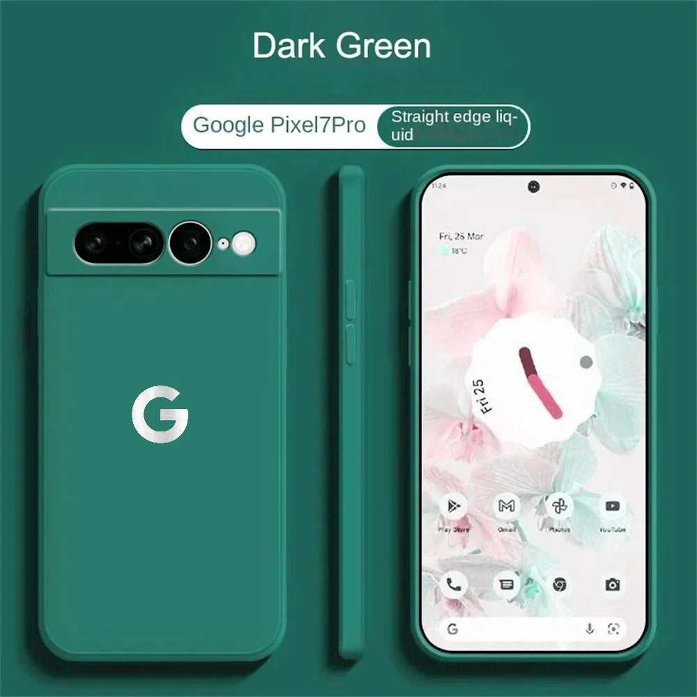 Ultra Slim Liquid Silicone Phone Case For Google Pixel 10A 9 Pro XL 8 7 6 Pro Wireless Charging Shockproof Protector Back Cover