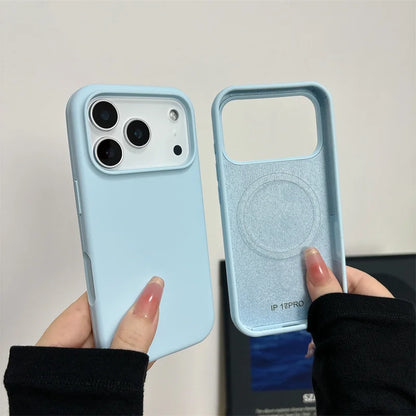 Magnetic Liquid Silicone Case for iPhone 17/17 Air/17 Pro/17 Pro Max For Magsafe Big Camera Hole Cover Shockproof Protective