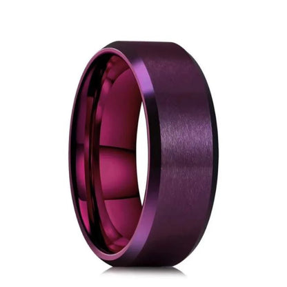 Stainless Steel Tungsten Ring – Unisex 8mm Brushed Wedding Band for Men & Women (6 Colors)