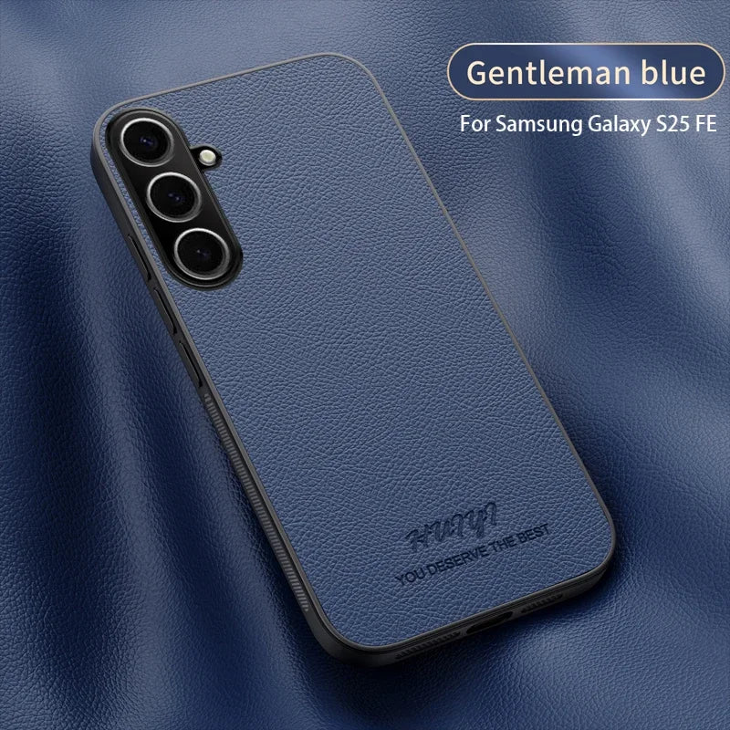For Samsung Galaxy S25 FE Luxury Business Leather Soft Frame Magnetic Cover For Samsung Galaxy S25 FE S25FE 5G Phone Cases Capa
