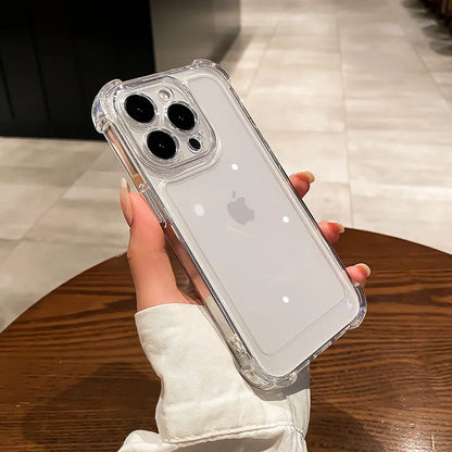 Luxury Transparent Silicone Phone Case For iPhone 17 16 Pro Max 15 14 13 12 11 Pro Max Air 16E X XS 7 8 Plus Shockproof Cover