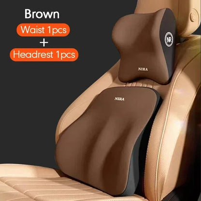 New Car Lumbar Support Pillow Memory FoamAuto Neck Pillow Waist Support Removable Washable Backrest Universal Vehicle Cushion