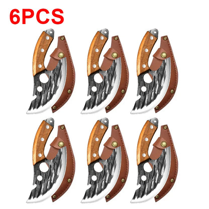 Multifunctional Knife Forged Kitchen Knife Stainless Steel Meat Cleaver Boning Knife with Bottle Opener Pocket With Knife Cover
