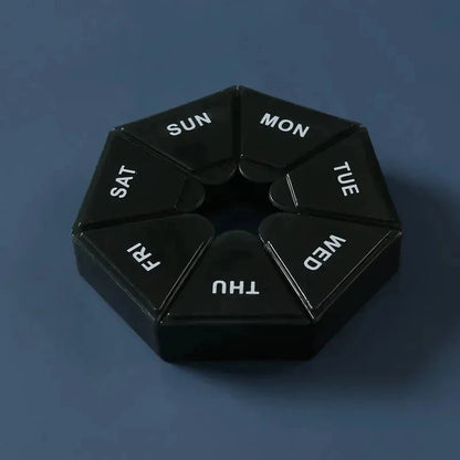 1/2/3Pcs A Week 7 Corners Pill Box Round 7 Boxes For One Week Small Pill Box Mini 7 Days Portable Points Medicine Jewelry Box
