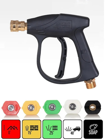 High Pressure Car Wash Water Gun Aluminum Core Quick Insertion FiveColor Fan Shaped Nozzle Union Nozzle Car Washing