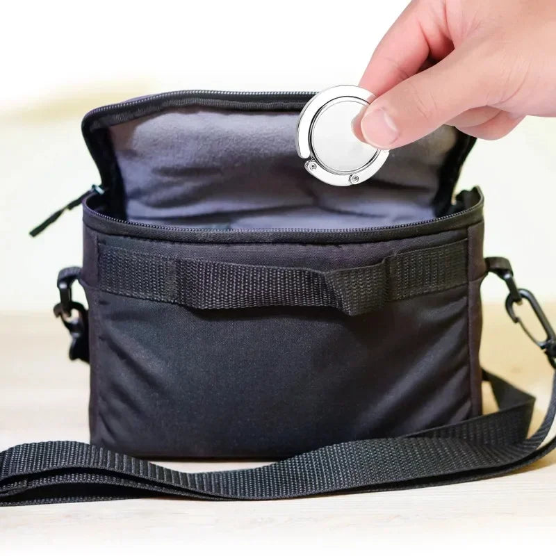 Stylish Round Bag Hook Foldable Purse Hanger for Tables Handbags Wallets Durable Portable Design Keeps Bags Clean Organized