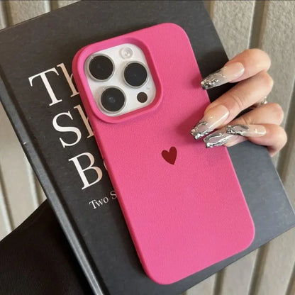 Simple Red Love Heart Soft TPU Phone Case For iPhone 17 Air 16 14 13 12 11 Pro Max 7 8 Plus Cover For iPhone 16E 15 Pro Cases