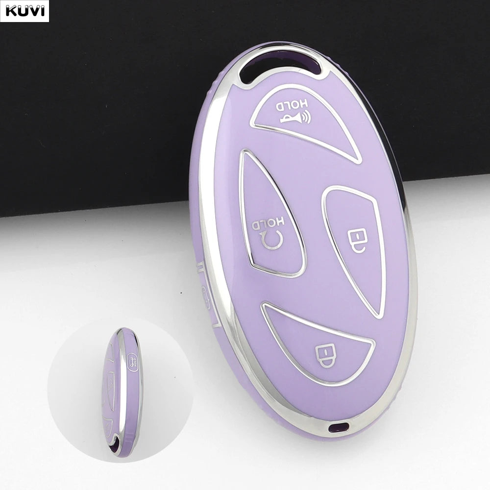 For Hyundai IONIQ 6 New Grand Prix GN7 Kona 5 7 Buttons Fashion TPU Car Remote Key Case Cover Protected Keychain Fob Accessories