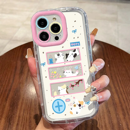 Cut Cat Aninal Phone Case For iPhone 15 Funda iPhone 16 17 Pro Max 11 13 14 12 7 8 Plus SE 2020 Air 17promax Silicone Soft Cover