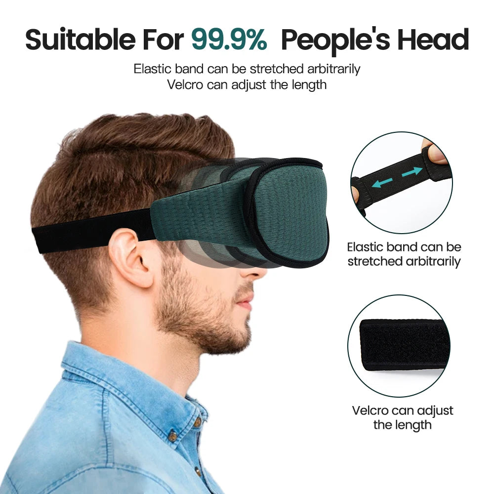 3D Contoured Sleep Mask – Light Blocking Travel Eye Mask