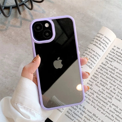 Candy Color Transparent Acrylic iPhone Case – TPU Full Coverage Cover for iPhone 7–15 Series