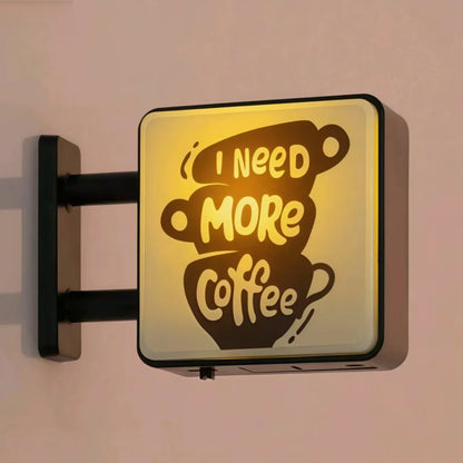 Retro Coffee Corner Creative Atmosphere Light Sign Fridge Magnet Magnetic Home Miniature Pegboard Coffee Shop Glowing Decoration