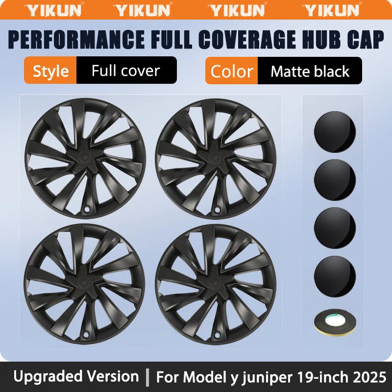 4PCS Hubcaps for Tesla Model Y Juniper 19 Inch 2025 Performance Replacement  Wheel Cover Automobile Hub Cap Full Rim Accessories