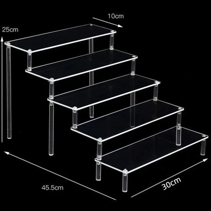 1-5 Tier Iridescent Acrylic Display Risers Stand Shelf for Figures Collectibles Cupcakes Perfumes Jewel Decorating & Organizing