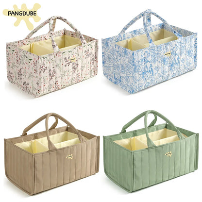 PANGDUBE Fashion Diaper Stackers & Caddies Waterproof Baby Diaper Organizer Bag Foldable Storage Bag for Baby Things